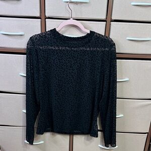 Black Leopard Print Women's Top